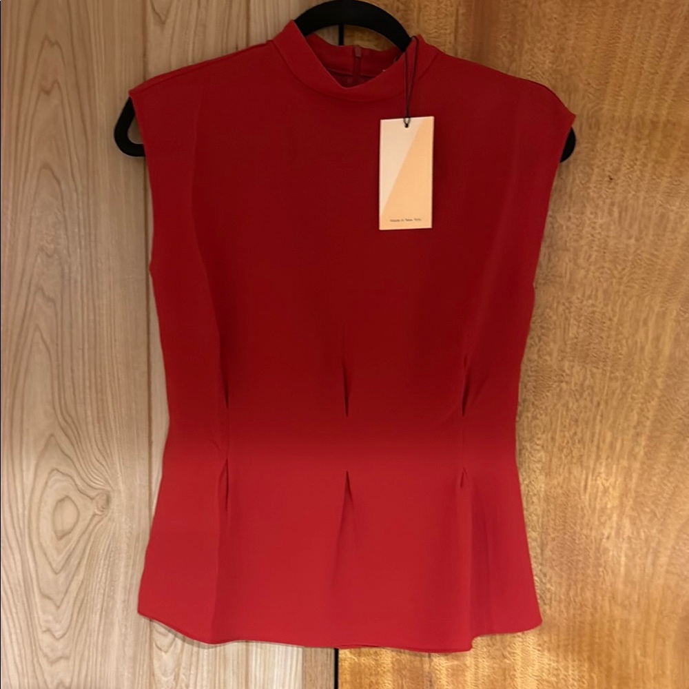 Of Mercer Red Sleeveless Blouse